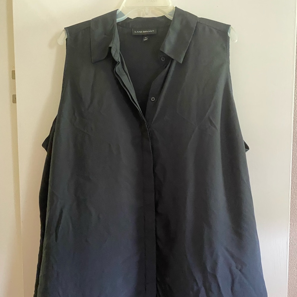 Black sleeveless blouse by Lane Bryant